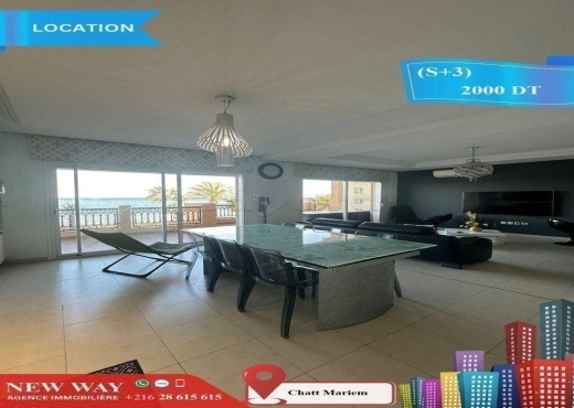 (S+3) Meublé front de mer à Chatt Mariem