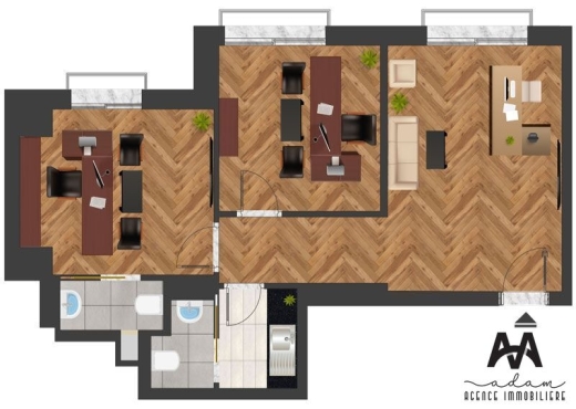 Bureau – 72 m² – Centre-Ville de T