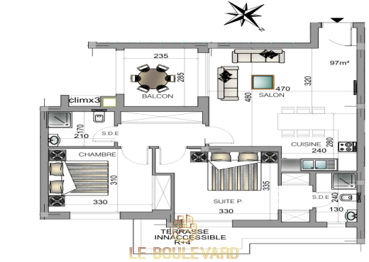 A vendre Appartement S+2 à nabeul