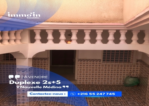 À VENDRE – Maison Duplexe 2S+5 à Médina Jadida