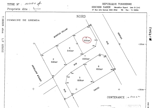 Terrain 500 m2 titre foncier Km9 B