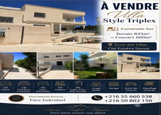 villa À Vendre à SOUSSE - A vendre villa de 900 m à Jawhara - Immobiliere.tn - Photo 6
