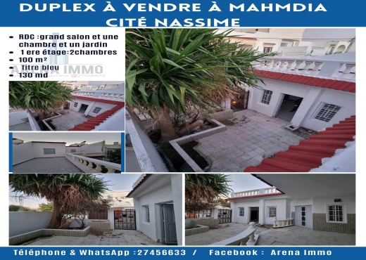 A Vendre Duplex S+3 a Mhamdia