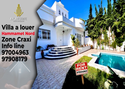 A louer villa Hammamet
