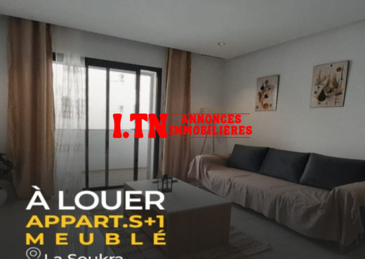 À louer Appart S1 meublé La Soukra