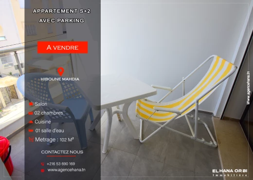 Appartement à À Vendre à MAHDIA - à vendre S+2 avec parking
