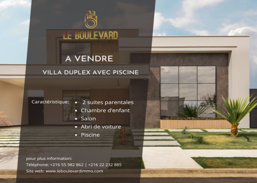 Villa S+3 avec piscine à Mrezga