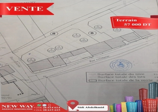 Terrain (R+2) à Sidi Abdelhamid