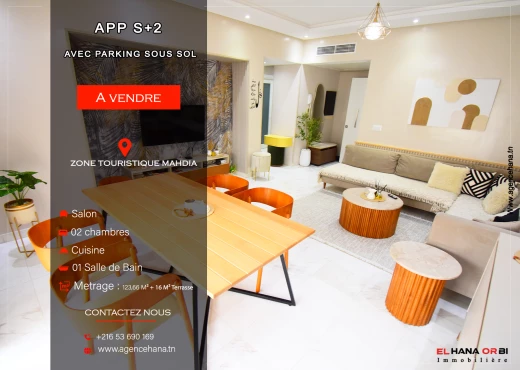 Appartement à À Vendre à MAHDIA - À Vendre S+2 avec parking