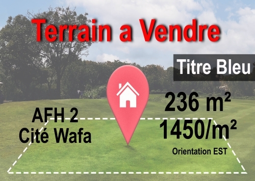 A vendre un Terrain à Nabeul Cité Wafa AFH 2