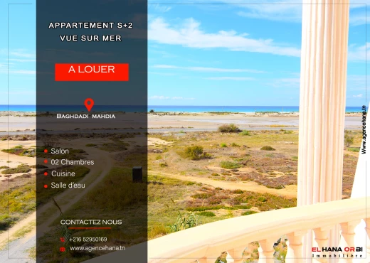 Appartement à À Louer à MAHDIA - S+2 Vue sur Mer