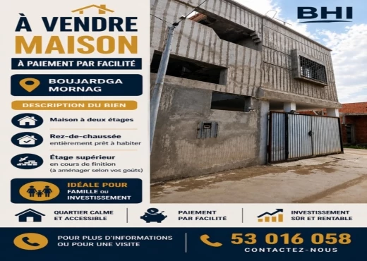 maison à À Vendre à BEN AROUS - Maison à vendre - paiement par facilité