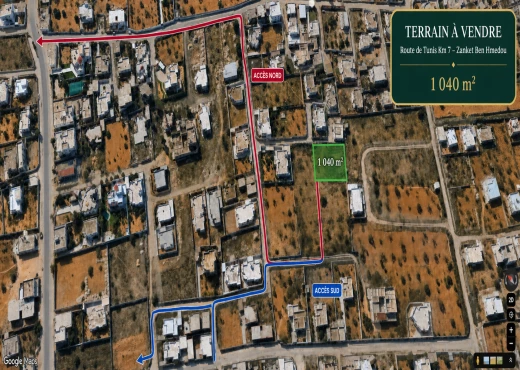 terrain à À Vendre à SFAX - Terrain 1 040 m² à vendre – Route