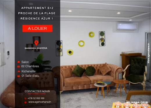 Appartement à À Louer à MAHDIA - A louer s+2 rz azur 1
