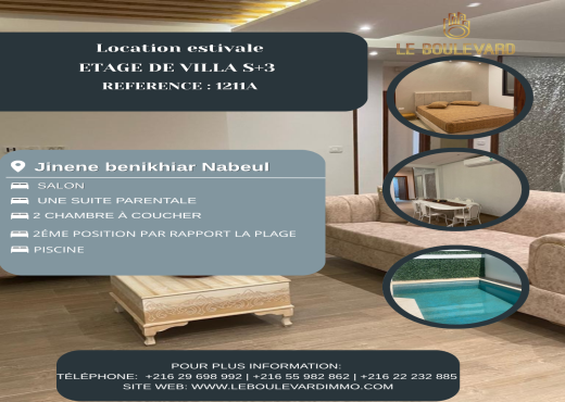 Etage de villa S+3 avec piscine