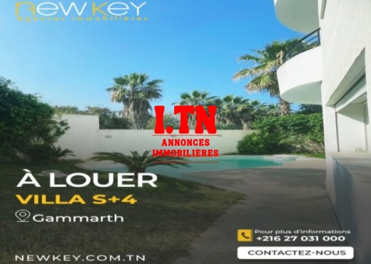 A Louer Villa S+4 à Gammarth