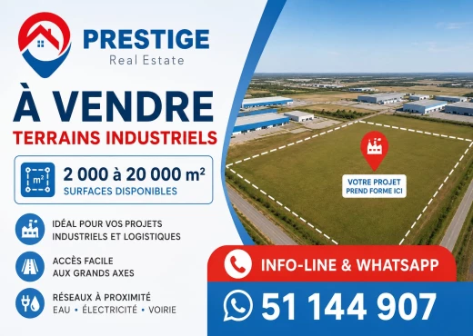 terrain à À Vendre à MONASTIR - A VENDRE DES TERRAINS INDUSTRIELS
