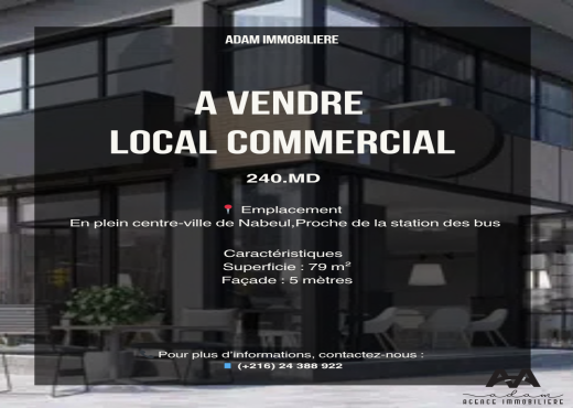 À VENDRE  Local Commercial de 79m2
