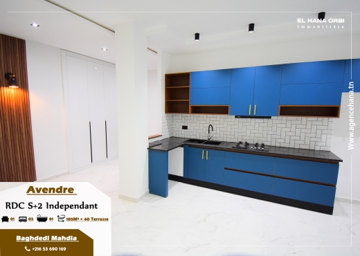 appartement s+2 à vendre au RDC