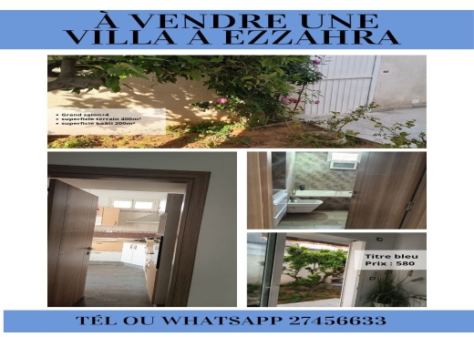 A Vendre Villa S+4 a Ezzahra