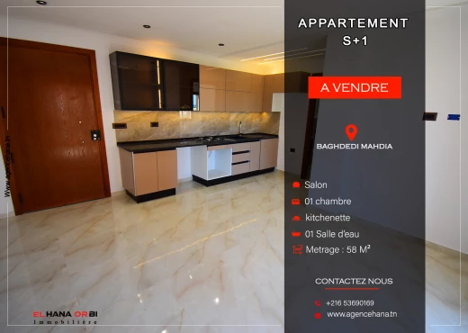 Appartement à À Vendre à MAHDIA - Appartement s+1 à baghdedi
