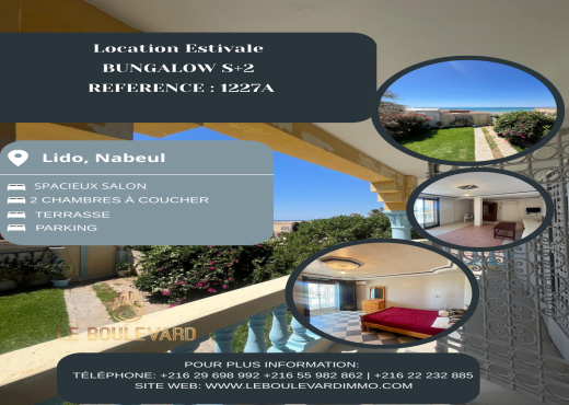Bungalow S+2 au bord de la mer