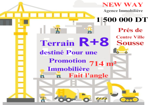 Terrain Fait l'angle à Sousse