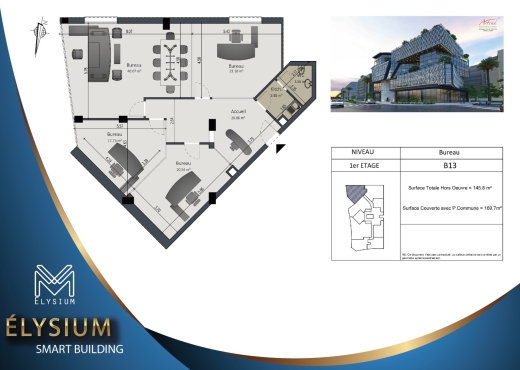 A Vendre Bureaux 1er Etage  LAC 3