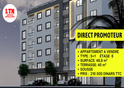 Appart S+1 Direct Promoteur Sousse