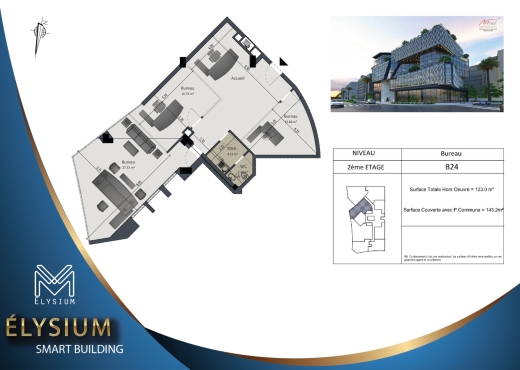 A Vendre Bureaux 2ieme Etage  LAC3