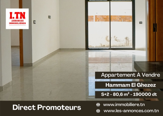 A Vendre S+2 Neuf Hammam El Gheze