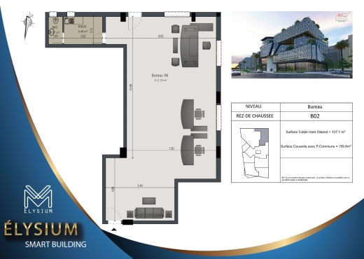 A Vendre Bureau Moderne Open Lac3