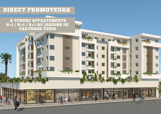 Appartement S+1 Neuf au Jardins de Carthage