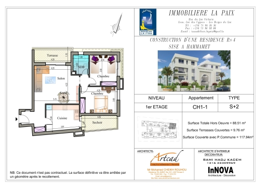 S+2 Direct Promoteur Hammamet Nord