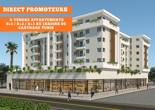 Appartement S+3 Neuf au Jardins de Carthage