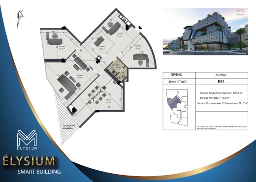 A Vendre Bureaux 3ieme Etage  LAC3