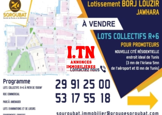A Vendre terrain a Borj Louzir