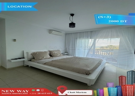 (S+3) Meublé front de mer à Chatt Mariem