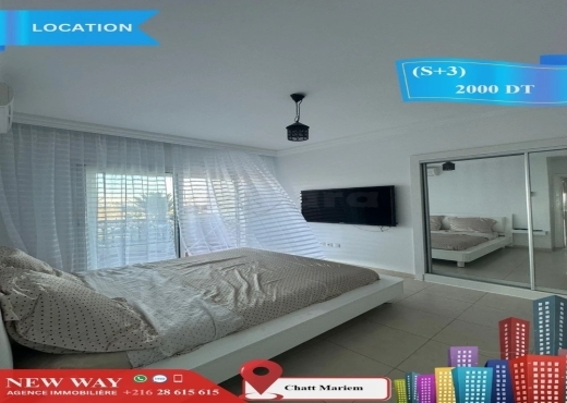 (S+3) Meublé front de mer à Chatt Mariem