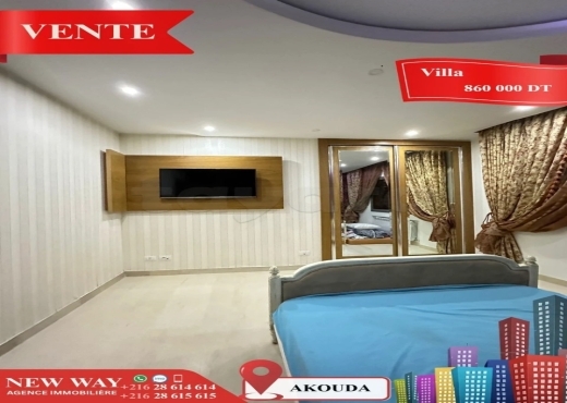 Villa de Plain Pied à Akouda dans un Quartier Rési