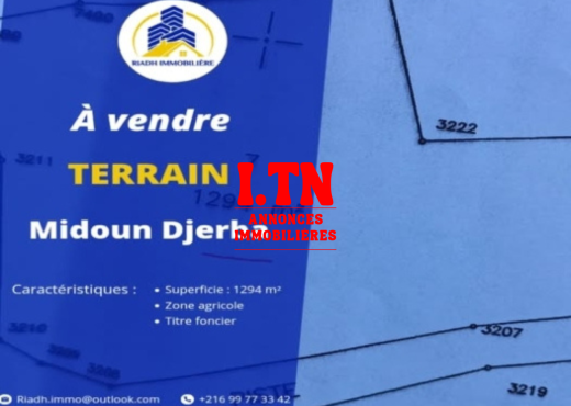 Terrain de 1294à Midoun Djerba