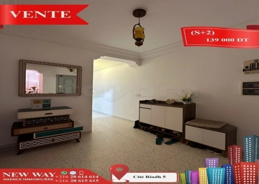 (S+2) à Cité Riadh 5 avec Abri de Voiture