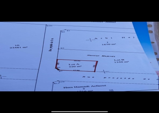 A vendre terrain de 320 m²