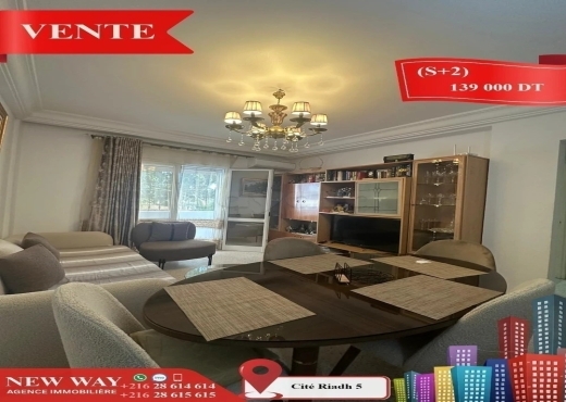 (S+2) à Cité Riadh 5 avec Abri de Voiture