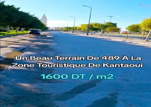 terrain À Vendre à SOUSSE - UN BEAU TERRAIN DE 489 m² KANTAOUI - Immobiliere.tn