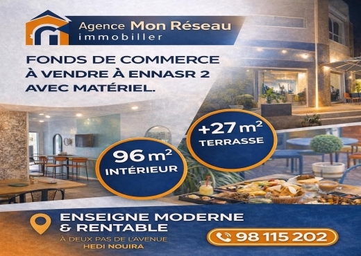 📍 ENNASR 2 – À DEUX PAS DE L’AVENUE HEDI NOUIRA :