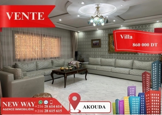 Villa de Plain Pied à Akouda dans un Quartier Rési