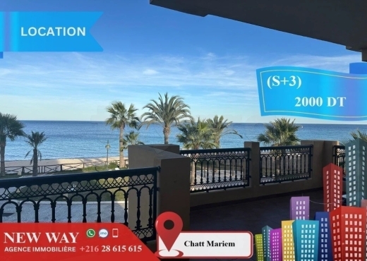 (S+3) Meublé front de mer à Chatt Mariem