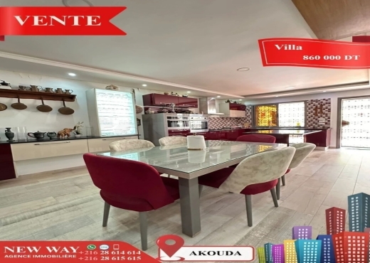 Villa de Plain Pied à Akouda dans un Quartier Rési