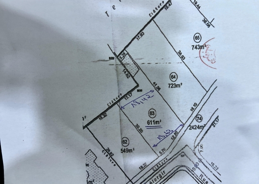 A vendre terrain de 611 m²